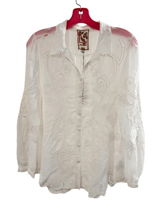 Johnny Was | Chryssie Camp Shirt In Roseann White - Embroidered - Boho - NWT - Picture 12 of 12
